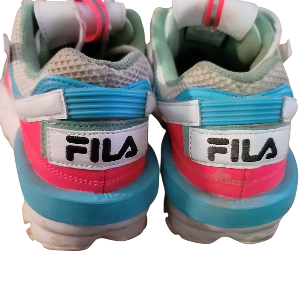 Fila Pink and Green Chunky Sneakers with Retro Design - Picture 2 of 4